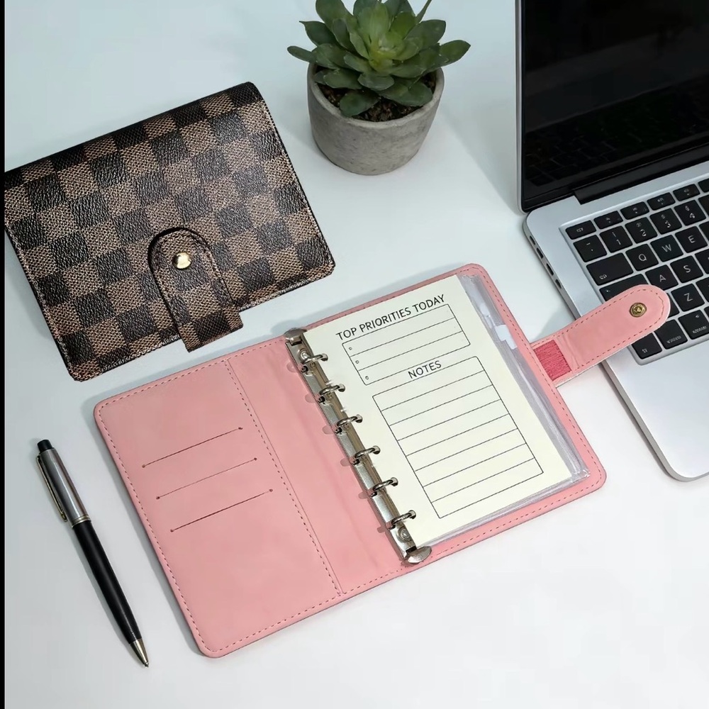 #47.  LAST ONE!!! A7 Size Agenda Checkered Pattern Planner Notebook